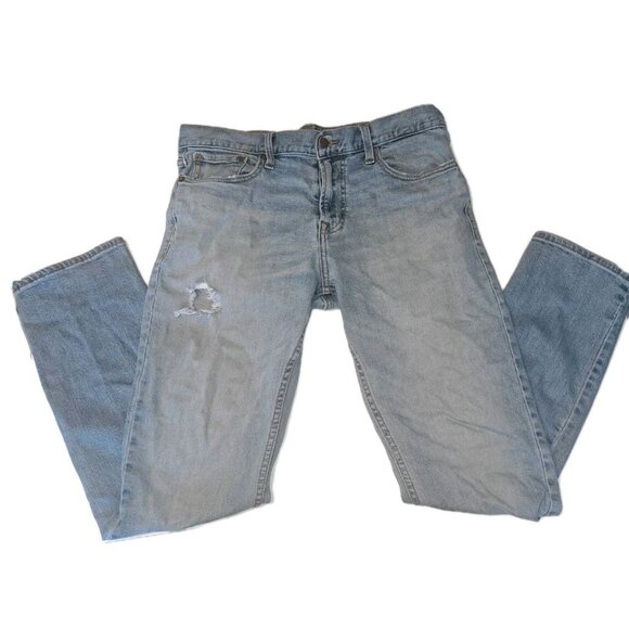 OLD NAVY Mens Blue Jeans 34x32 Slim Built In Flex Built In Touch Distressed - Picture 1 of 7